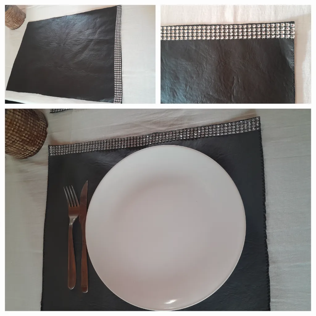 Pack de 4 Individaled en Cuerina con Strass