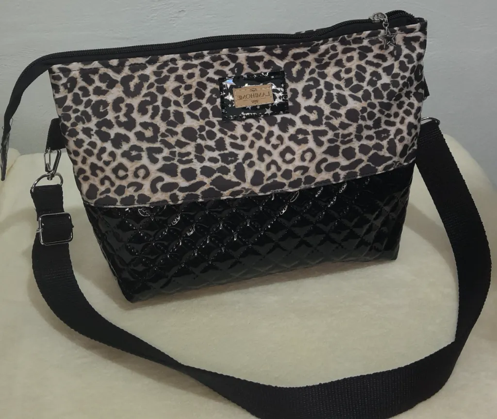 Bandolera Negra Rombos y Animal Print