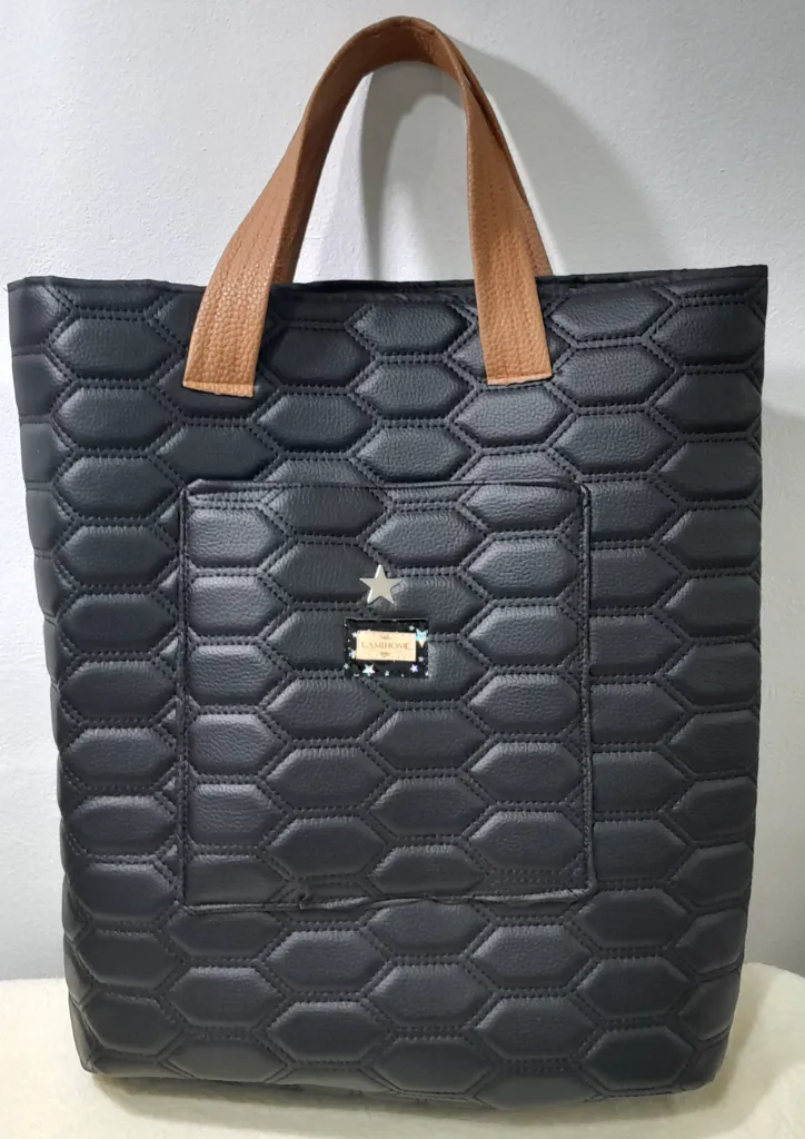 Tote Negra con Manijas Marrones