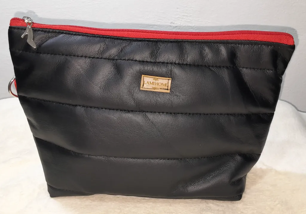 Neceser Puffer  Negro Engomado