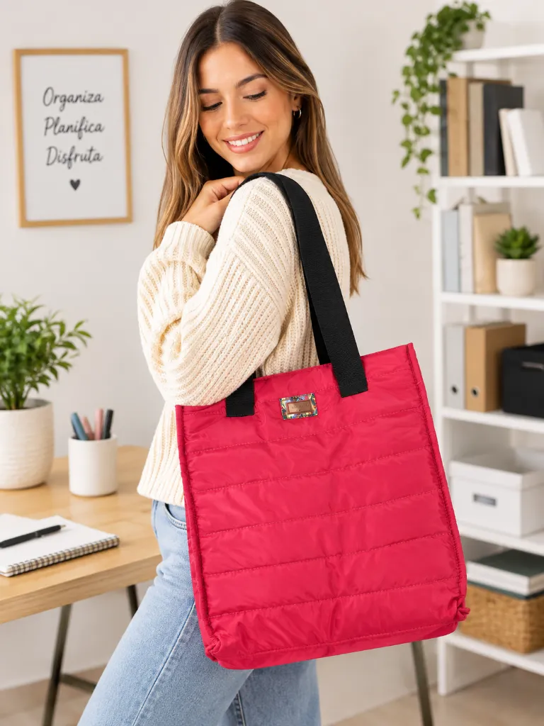 Bolso Puffer Simple Rojo