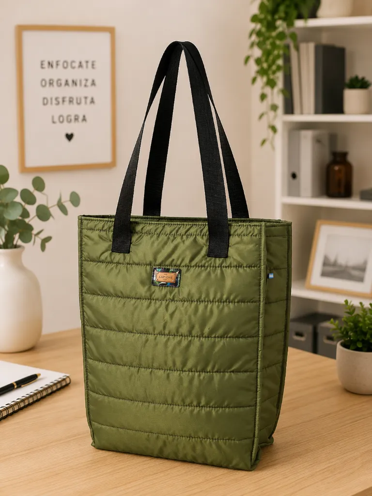 Bolso Puffer Simple Verde Militar